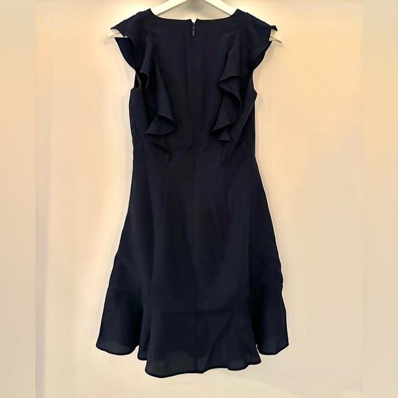 BCBGMAXAZRIA Dark Navy Tyrah  Ruffle‎ Mini Dress Size 0 - Picture 3 of 5
